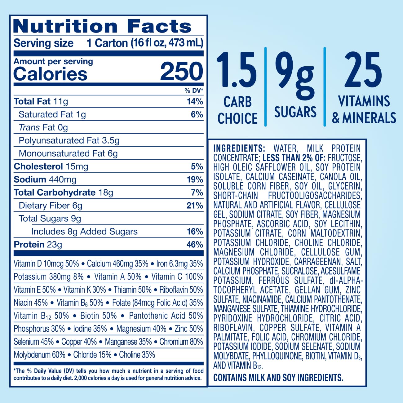 Glucerna Meal Size Shake, 23g Protein, 250 Calories, Classic Vanilla, 16 Fl Oz (Pack of 12), Model 67067