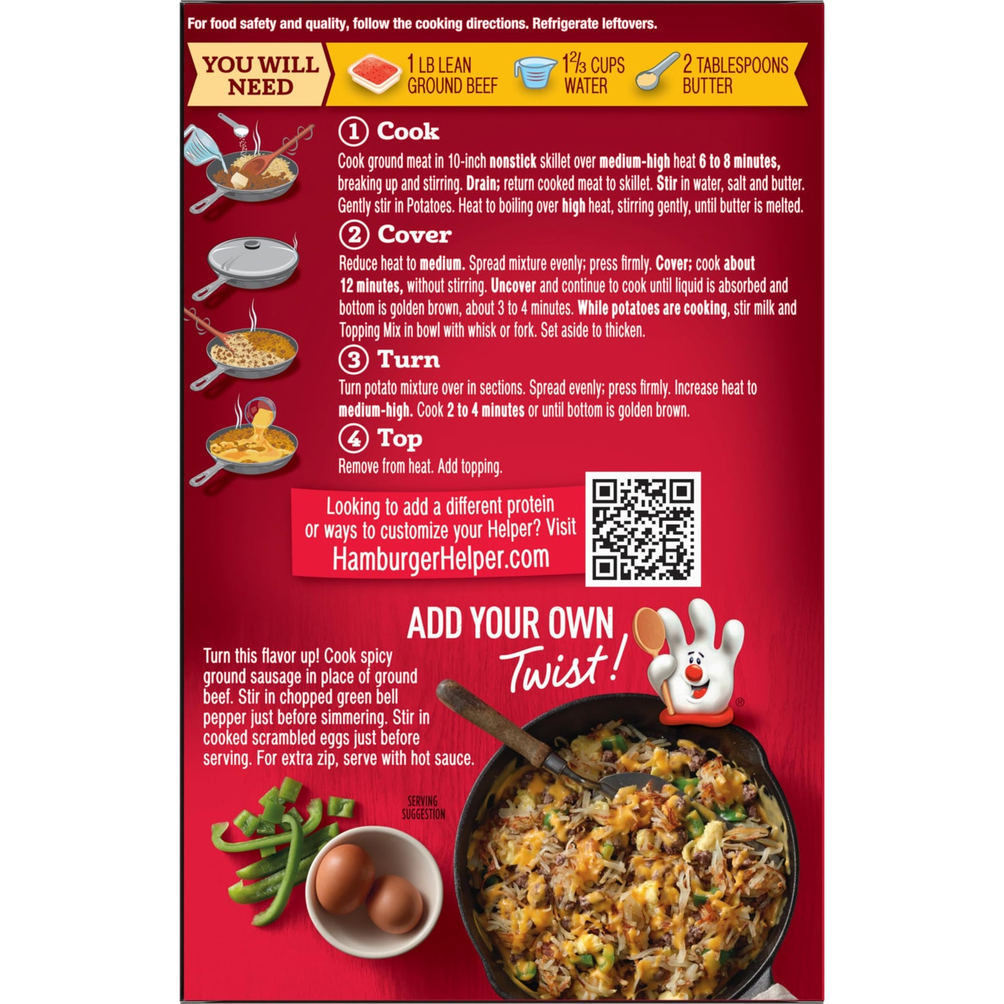 Hamburger Helper Cheesy Hashbrowns, 5.5 Ounces, 12 Per Case