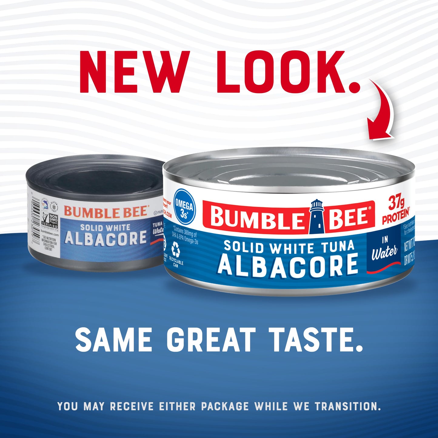 Bumble Bee Solid White Albacore Tuna In Water, 7 Oz Can - Wild Caught Tuna - 37G Protein Per Serving, High In Omega-3S - Non-Gmo