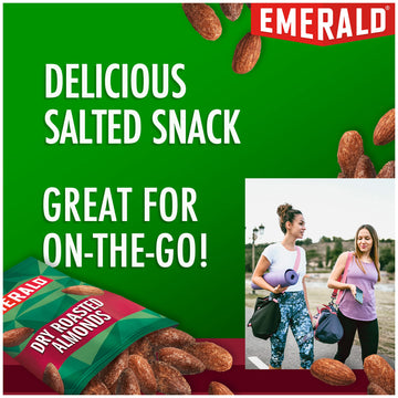 Emerald Dry Roasted Almonds 100-Calorie Packs, Kosher Certified, Non-GMO, 7 Count (Pack of 12), Model 111071
