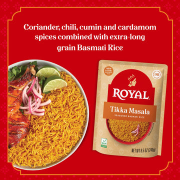 Royal - Ready To Heat Rice - Authentic Tikka Masala, 4 Count