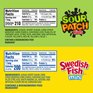SOUR PATCH KIDS and SWEDISH FISH Mini Soft & Chewy Candy Variety Pack Bulk Candy 20 Snack Packs
