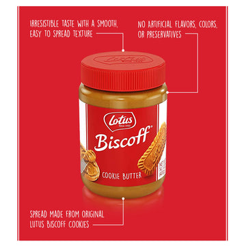 Lotus Biscoff | Cookie Butter Spread | Creamy | 14.1 Ounce (Pack Of 1) | Non-Gmo + Vegan