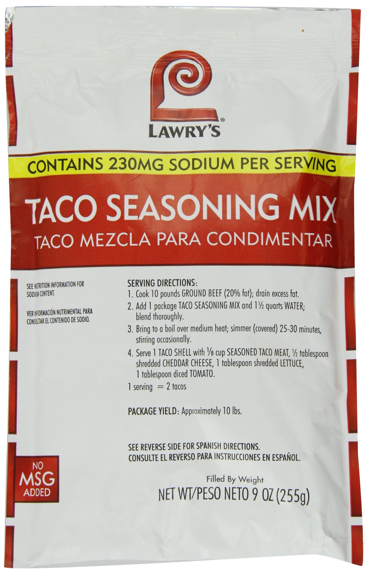 Lawrys Taco Seasoning Mix, 9 -Ounce Packages (Pack of 6)