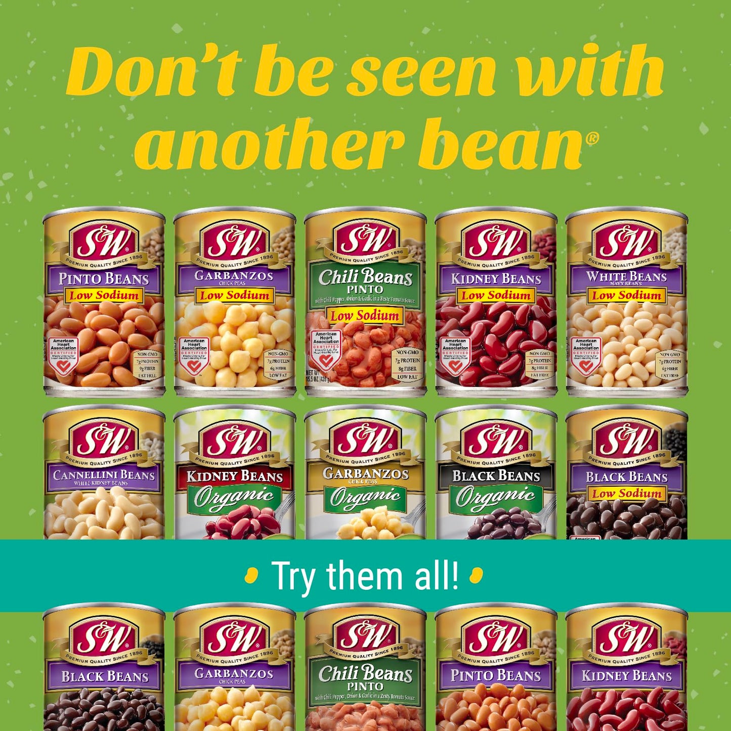 S&W Canned White Beans, Navy Beans, Plant Protein And Fiber, Gluten Free, Vegan, Fat Free, 12 Pack Of 15.5 Oz Cans