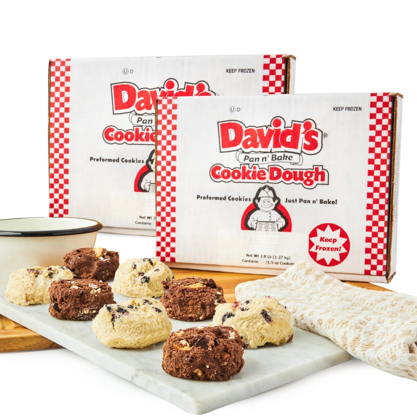 Davids Cookies Blueberry Lemon and Smores Decadent Cookie Dough Ready to Bake Frozen Variety Pack with Lemon Flavor Dried Blueb