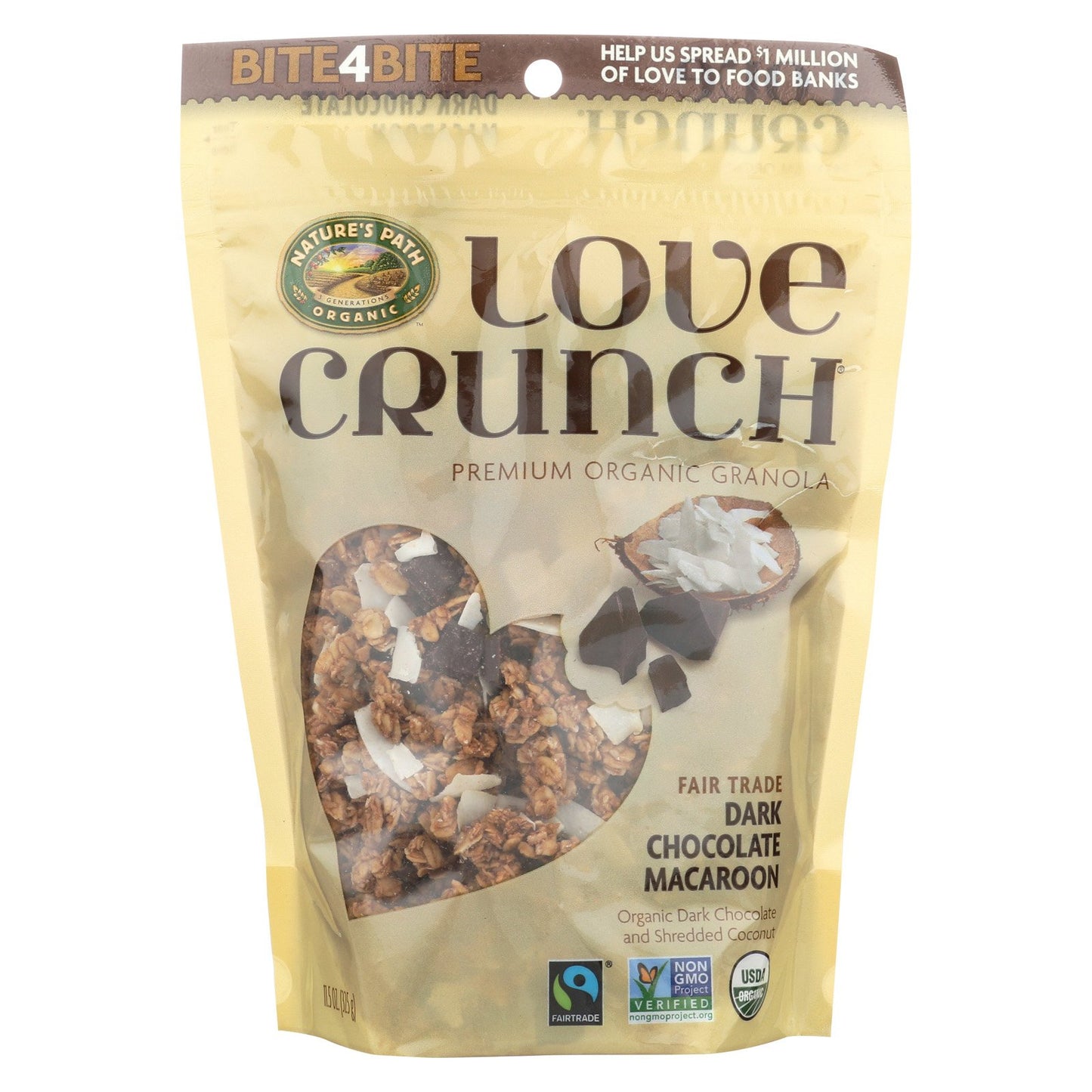 Love Crunch Organic Dark Chocolate Macaroon Granola, 11.5 Ounce - 6 per case.