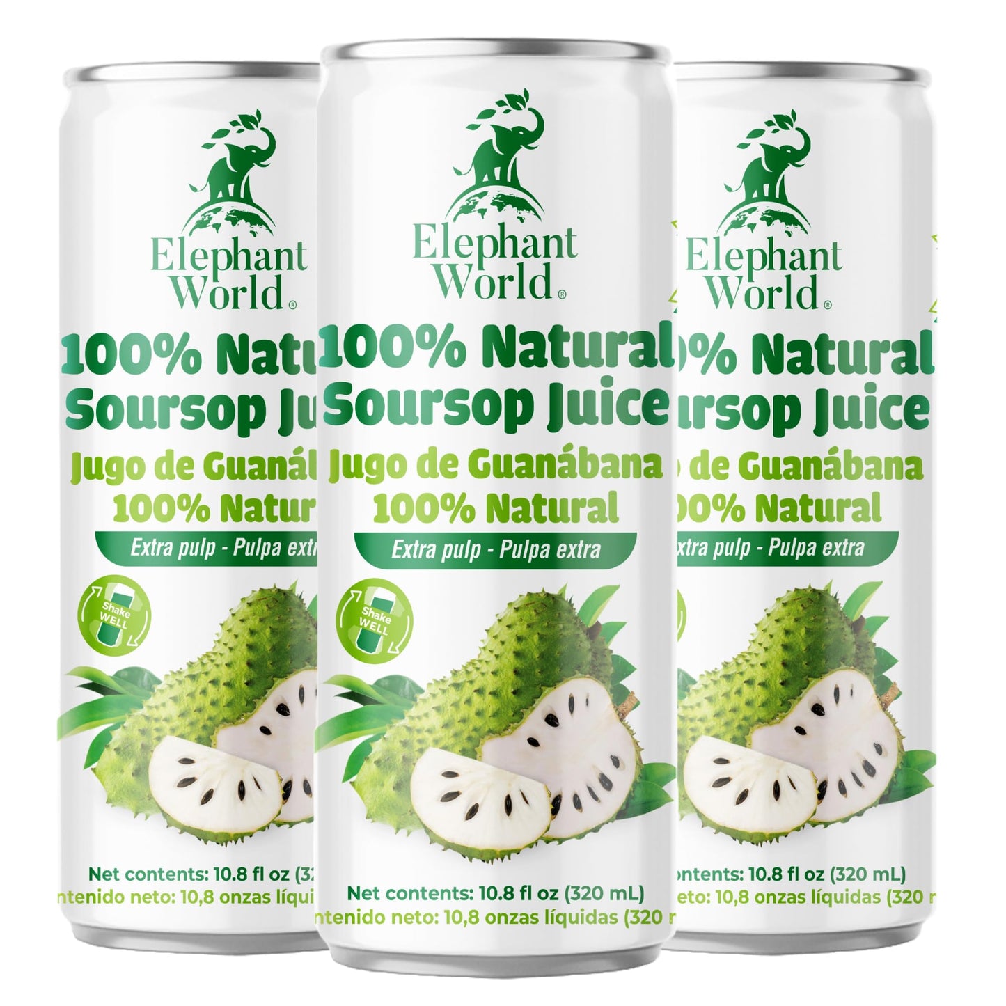 ELEPHANT WORLD Soursop Guanabana Juice 10.8 oz (Pack of 6)