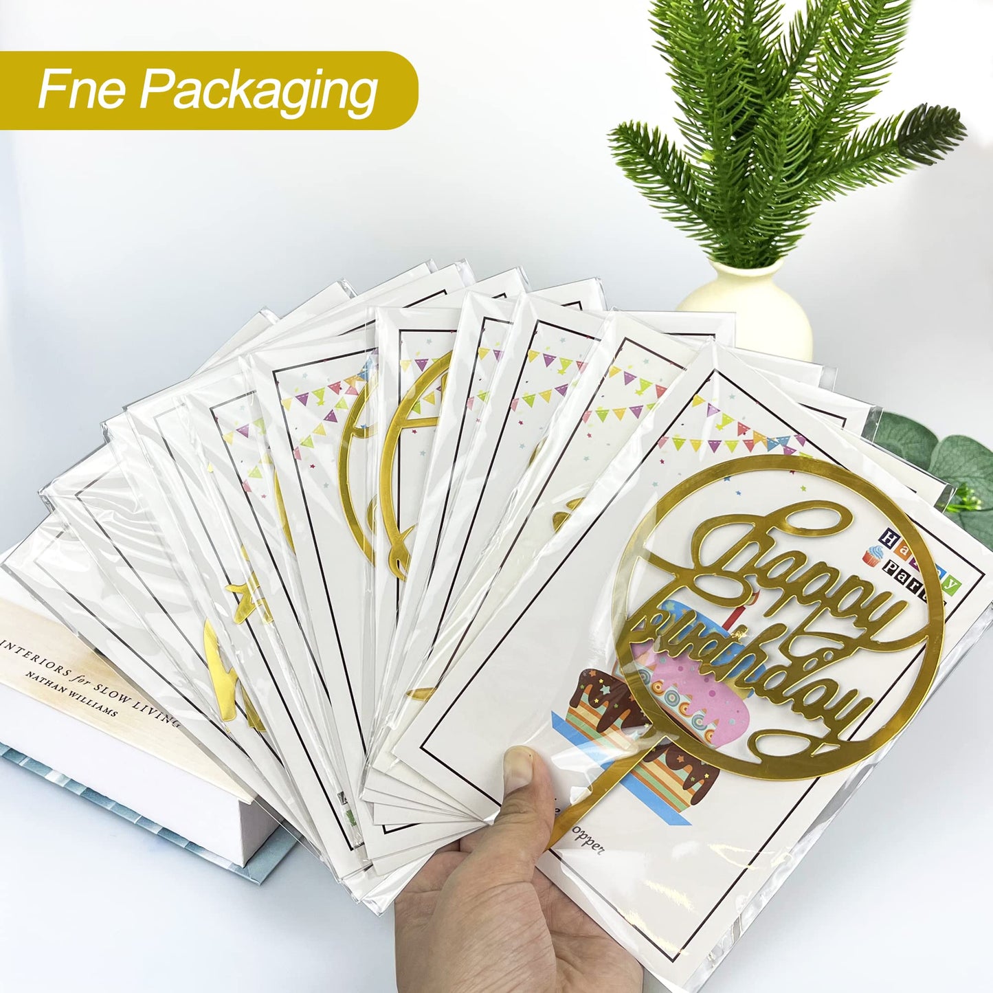 40 Pcs Gold Happy Birthday Cake Topper Acrylic Birthday Cupcake Topper Cake Pick Decorations For Birthday Party Cake Desserts Pa