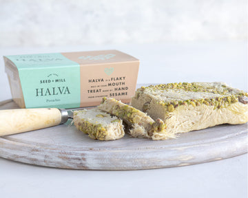 Seed + Mill - Halva - Pistachio - Vegan, Kosher & Gluten Free; Enjoy This Soft, Fudgelike Candy Made From Sesame Paste & Pistach