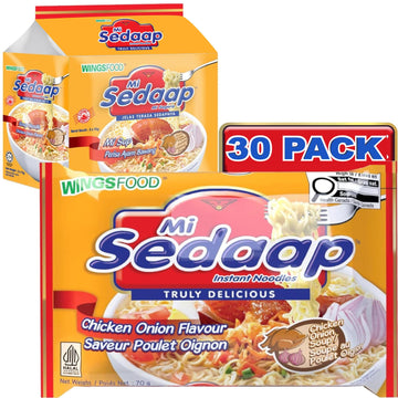 Mi Sedaap Instant Noodles, Chicken Onion Flavor, 2.57 Oz (Pack Of 30)