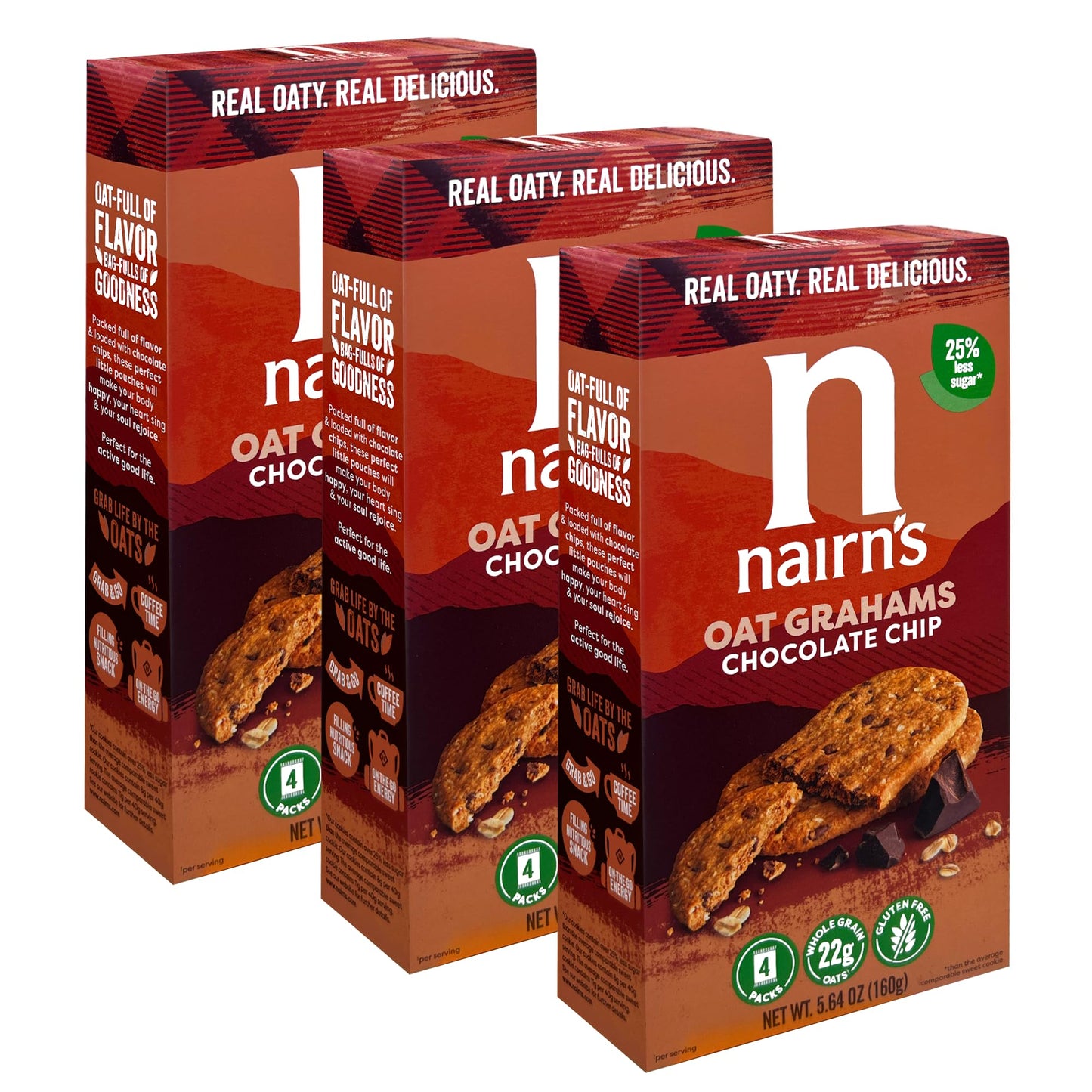 Nairn'S Gluten Free Chocolate Chip Oat Grahams, 3 Packs/5.64 Oz