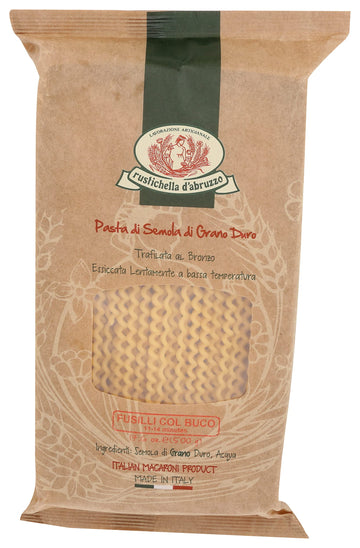 Rustichella D'Abruzzo Fusilli Col Buco 17.6 - Classic Authentic Italian Long Curly Pasta - Perfect For Tomato Or Olive Oil Sauces