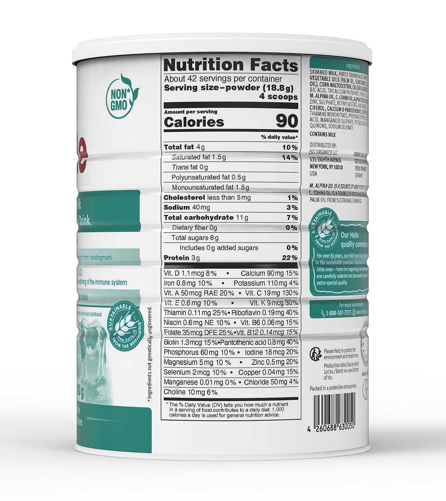 Holle A2 Non-Gmo - European Whole Milk Toddler Drink - With Dha For Healthy Brain Development - 1 Year & Up