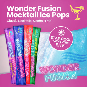 Wonder Fusion Non-Alcoholic Cocktail Freeze Pops Variety Pack - 16 Ice Pops, Margarita, Strawberry Daiquiri, Pina Colada, Cosmopolitan