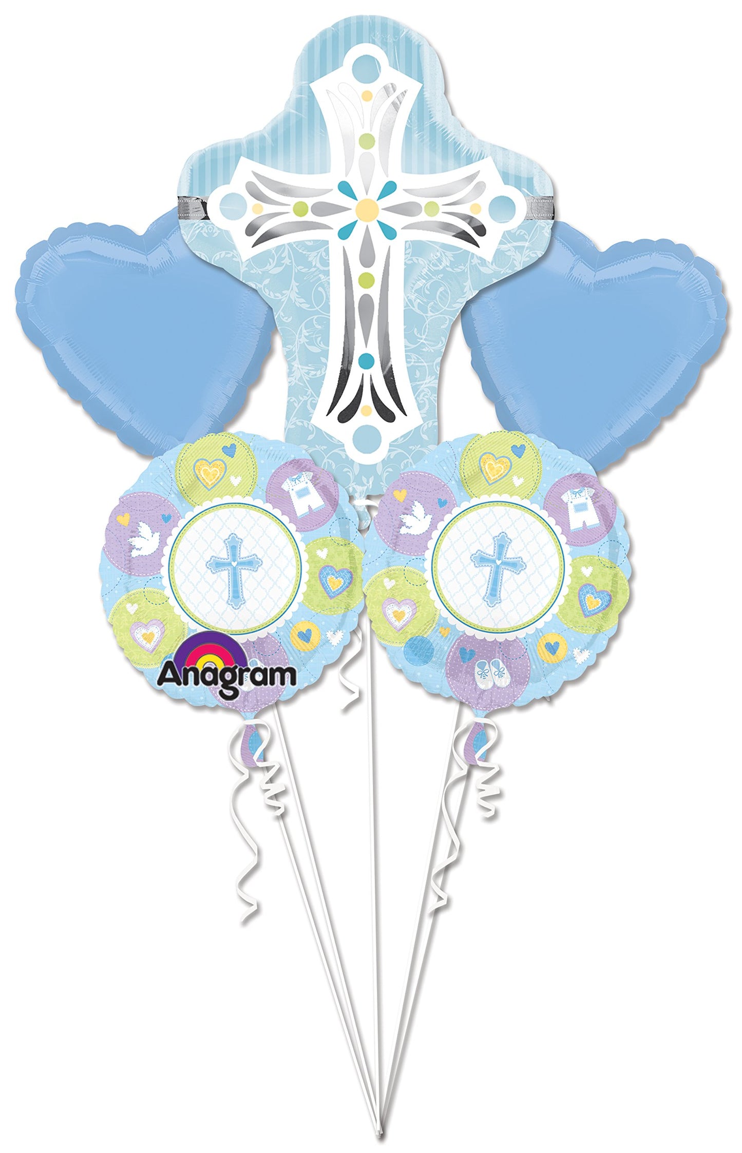 Anagram International Blue Cross Bouquet, Multicolor