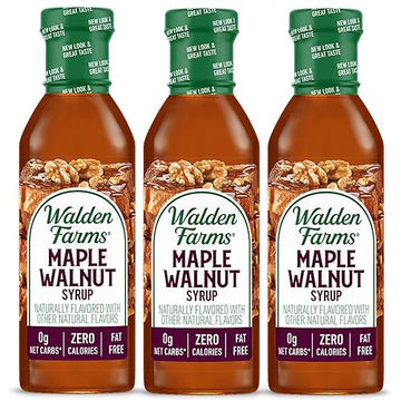 Walden Farms Maple Walnut Syrup 12 Oz (Pack Of 3) Sweet Syrup, Near Zero Fat, Sugar And Calorie, For Pancakes, Waffles, French T