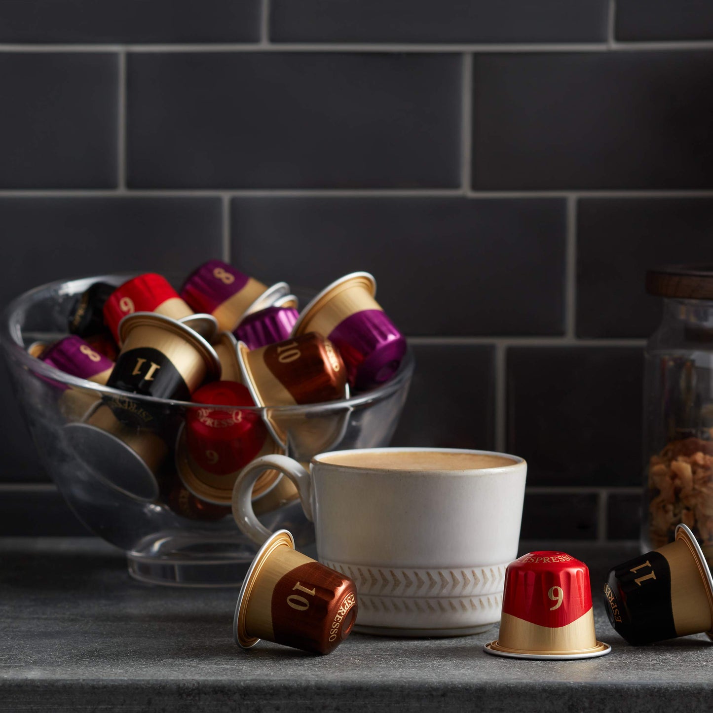 Peets Coffee Medium Roast Espresso compact pieces, Compatible with Nespresso, Big Bang Intensity 9, 50 Count (5 Boxes of 10)