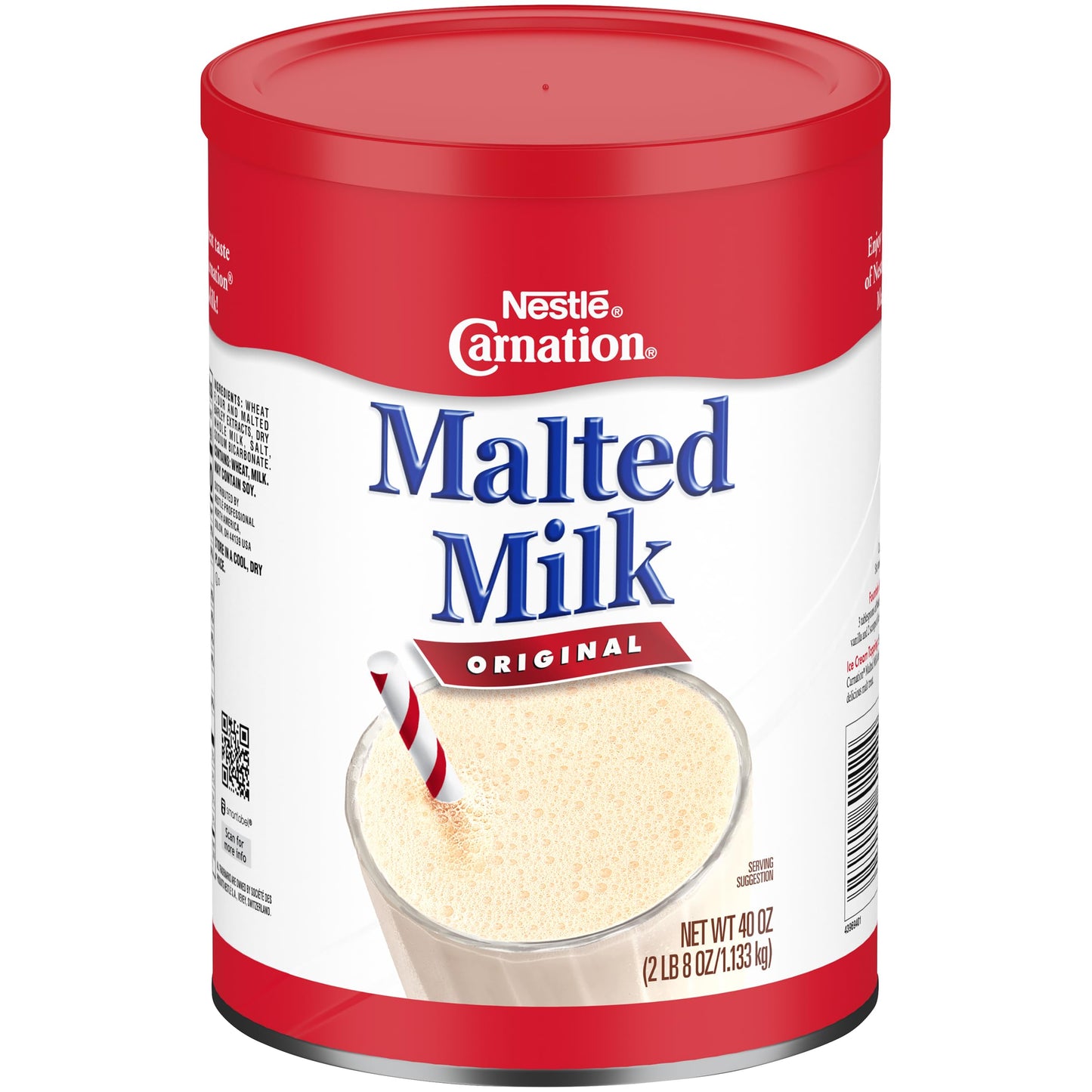 Carnation Malted Milk Dry Shelf Stable Malted Milk Great For Baking Shakes Sundaes 40 Oz Can