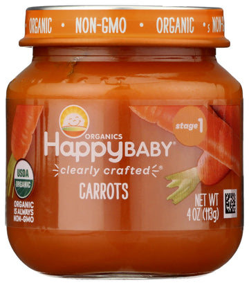 Happy Baby Organic Stage 1 Carrots Baby Food, 4 Oz