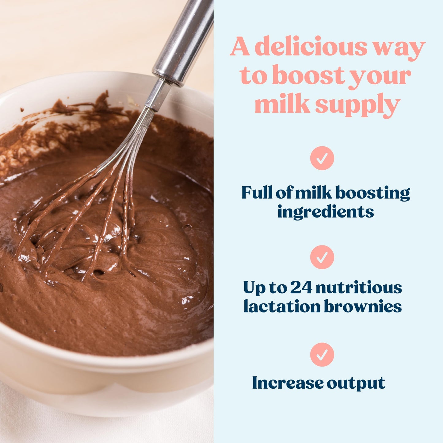 Mommy Knows Best Lactation Brownie Mix - Double Chocolate, 1.5 lb, Breastfeeding dietary product, Snack Alternative