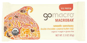 GoMacro Macrobar, Double Chocolate Peanut Butter Chips, 2.3 Ounce