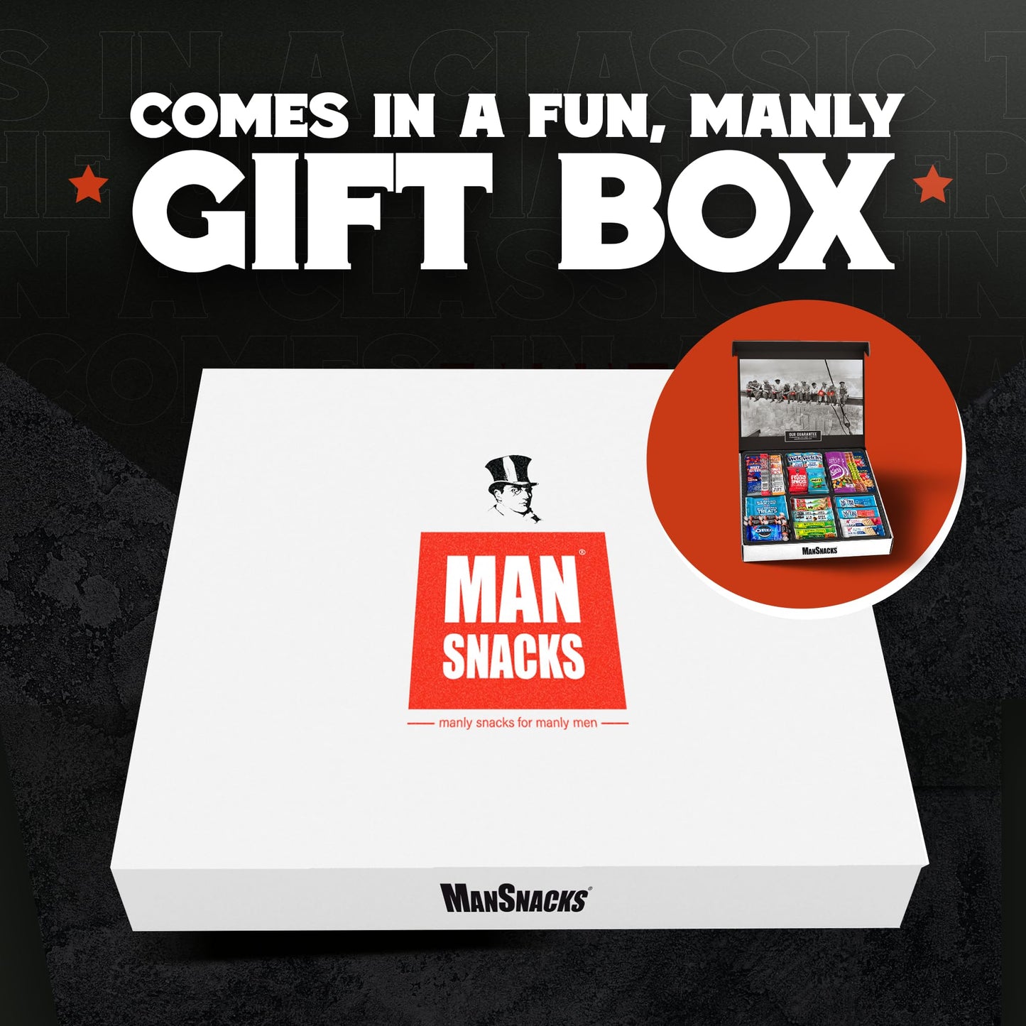 Snack Care Package For Men - Healthy Snack Box With Jerky, Granola Bars, Nuts, Fruit Snacks, And Cookies- Gifts For Dad Or Husba