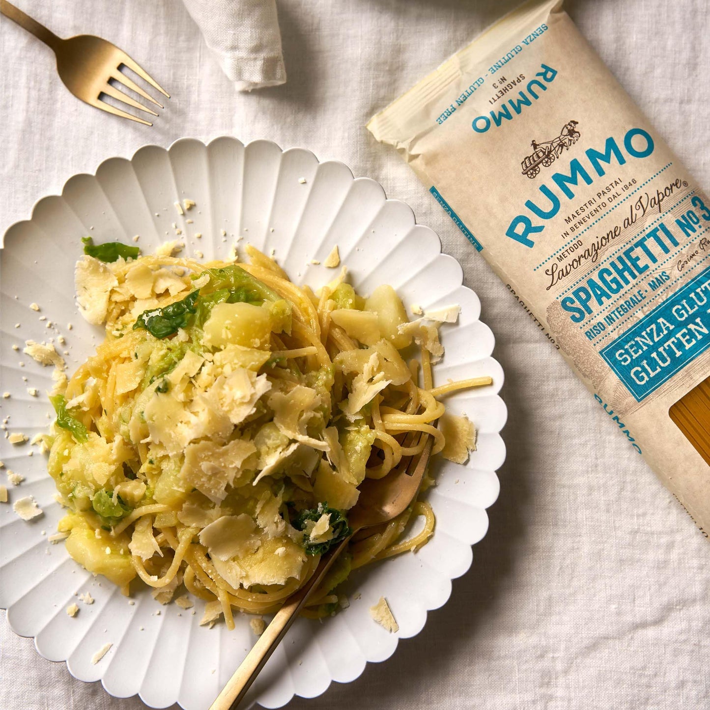 Rummo Gluten Free Spaghetti Pasta N.3 - Corn & Rice Pasta Noodles, GF Spaghetti, Thin Pasta Noodles, Italian Pasta - 12 Ounce (P