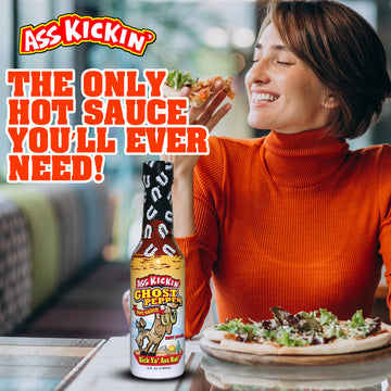 ASS KICKIN Ghost Pepper Hot Sauce - Premium Gourmet - 5 Fl Oz - Model AK817