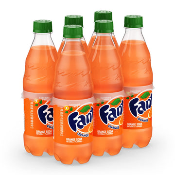 Fanta Orange Soda Soft Drink, 16.9 Fl Oz (Pack of 6), Model 049000031683, Orange
