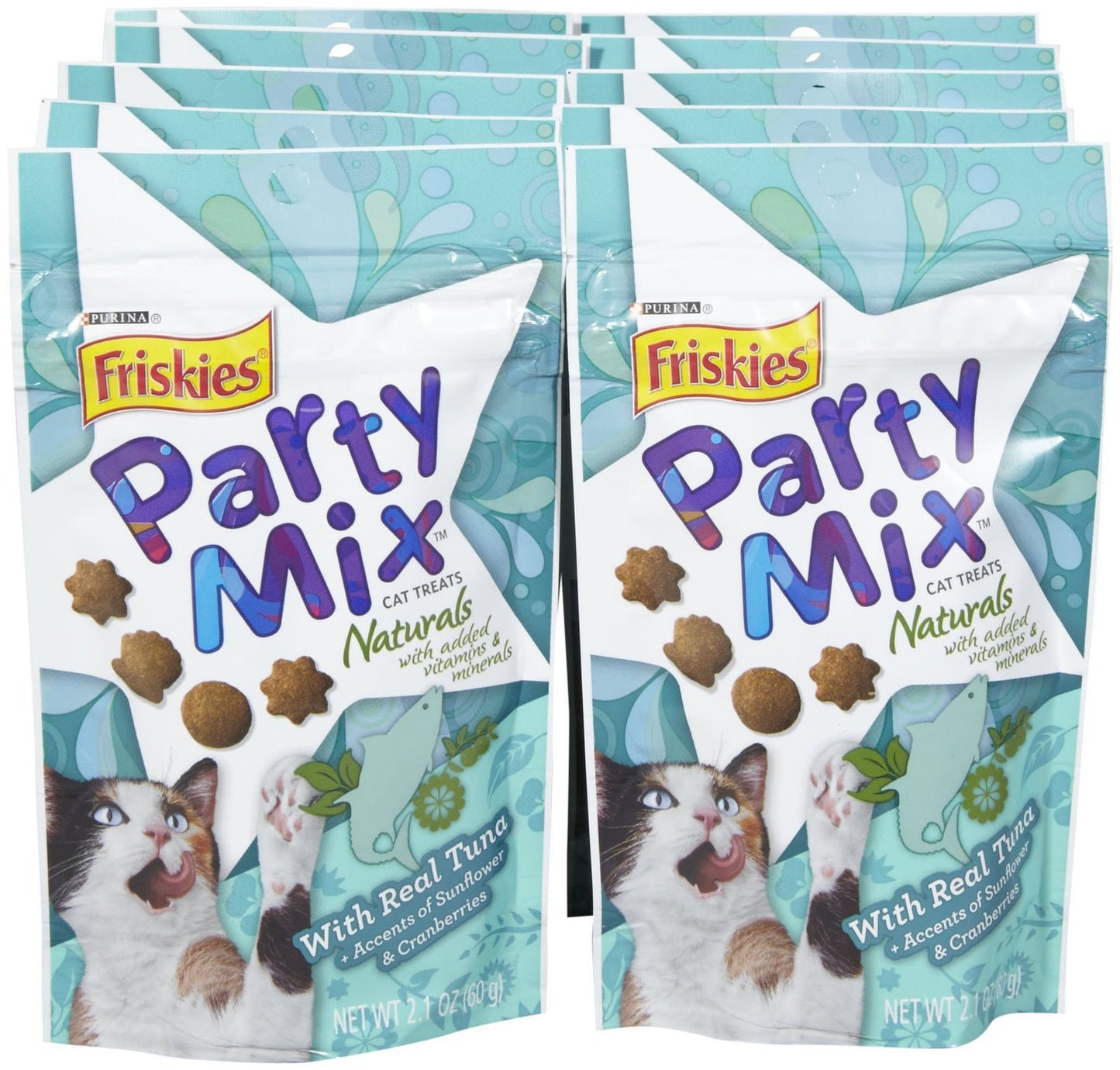 Friskies Case Of 10 Party Mix Naturals With Real Tuna - 2.1Oz