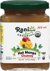 Rani Organic Hot Mango Chutney (Spicy Indian Preserve) 10.5oz (300g) Glass Jar, Ready to eat ~ All Natural | Vegan | Gluten Free