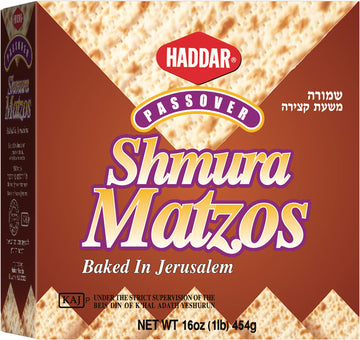 Haddar Passover Shmurah Matzo (1 Pound) Seder Matzo, Crisp & Delicious, Baked in Jerusalem, Kosher for Passover