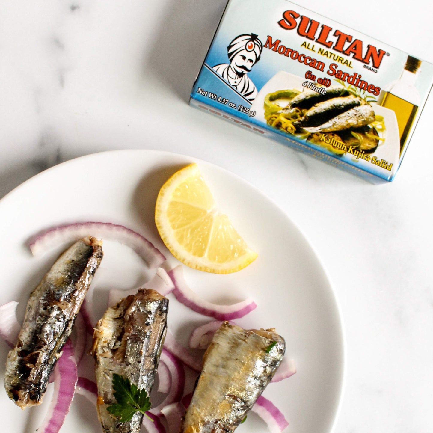 Sultan Moroccan Season Sardines In Oil, 100% All-Natural, High Protein, No Additives, No Preservatives, Paleo, Carnivore, Keto F