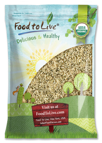 Food to Live Organic Hemp Seeds, 8 Pounds - Non-GMO Raw Hearts, Hulled, Shelled, Kosher, Vegan, Bulk, Low Carb, Low Sodium, Good