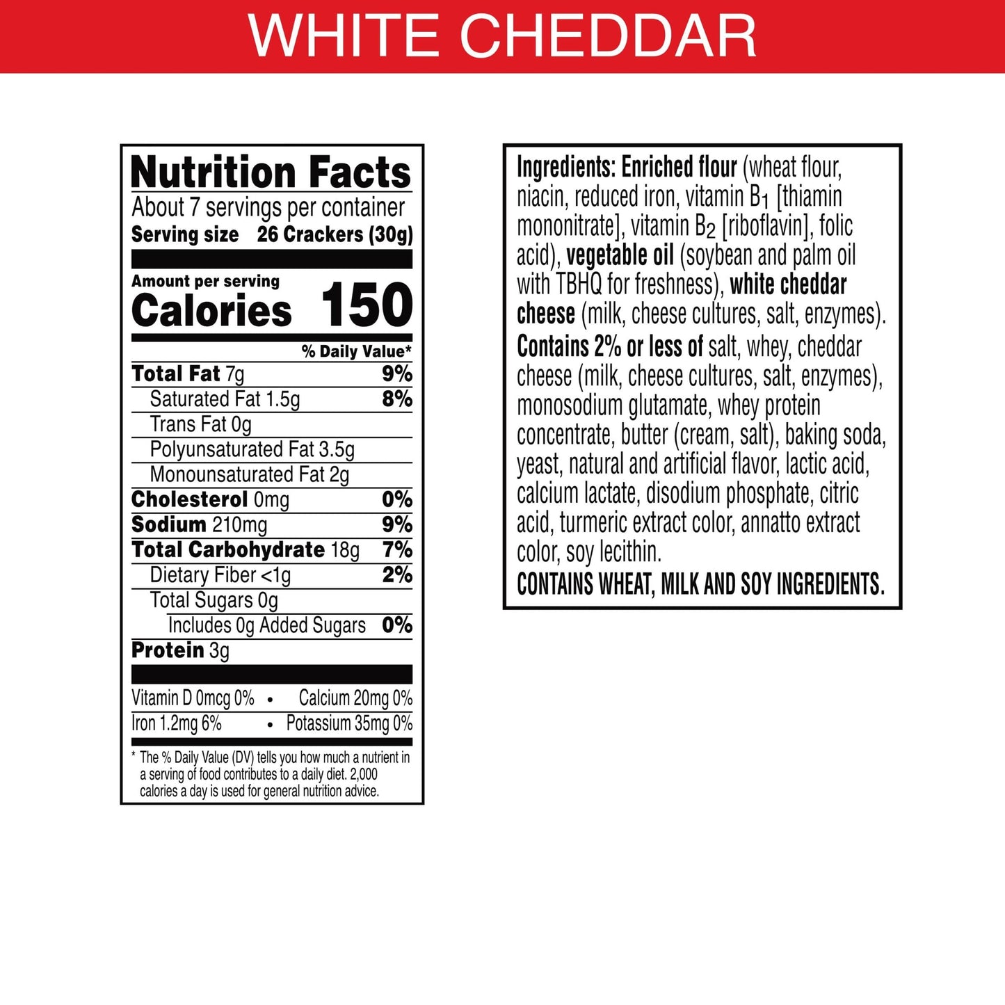 Cheez-It Cheese Crackers, Baked Snack Crackers, Office and Kids Snacks, White Cheddar, 7oz Box (1 Box)