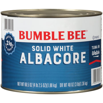 Bumble Bee Solid White Albacore Tuna In Water, 66.5 Oz Bulk Food Service Can - Wild Caught Tuna - 21G Protein Per Serving, High In Omega-3S - Non-Gmo Project Verified, Gluten Free, Kosher