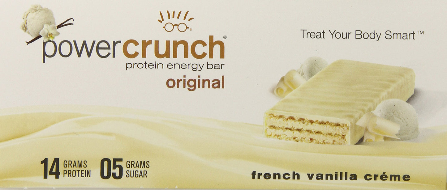 Power Crunch Protein Bar Original French Vanilla Creme, 1.40 oz, 12 Count, Model 182A