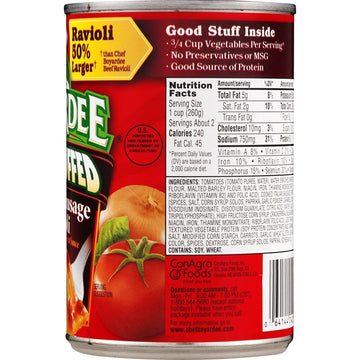 Chef Boyardee, Big Overstuffed Italian Sausage Ravioli, 15Oz Can (Pack Of 6)