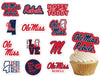 Ole Miss Rebels Cupcake Toppers (24 Pcs) University Of Mississippi Rebels Party Supplies For Football, Birthday Gift, Graduation