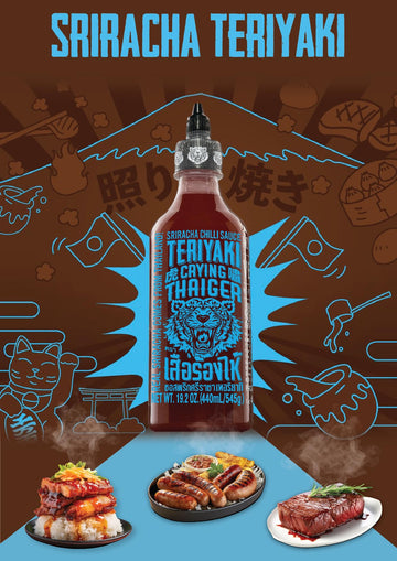 Crying Thaiger Sriracha Teriyaki Chili Sauce, Vegan, Gluten Free, Non-GMO, 19.2 oz Squeeze Bottle, Pack of 12