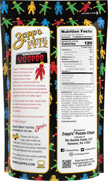 Zapp'S Seasoned Pretzel Stix, 16Oz. Pouch Variety Pack (Pack Of 4), Voodoo & Jazzy Honey Mustard Flavors