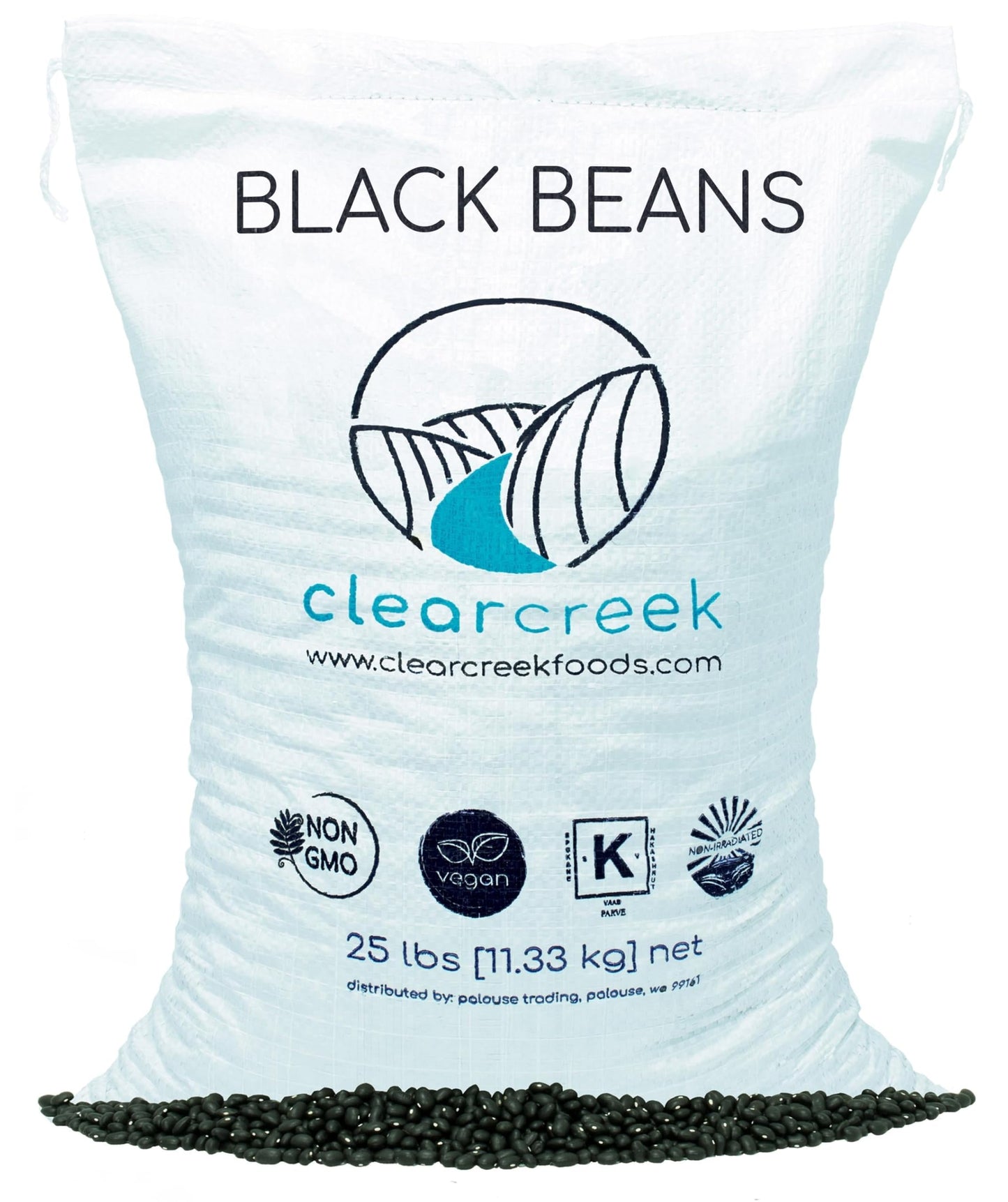 Clear Creek Grown In Washington Black Beans | 25 Lb | Non-Gmo | Kosher | Vegan | Non-Irradiated