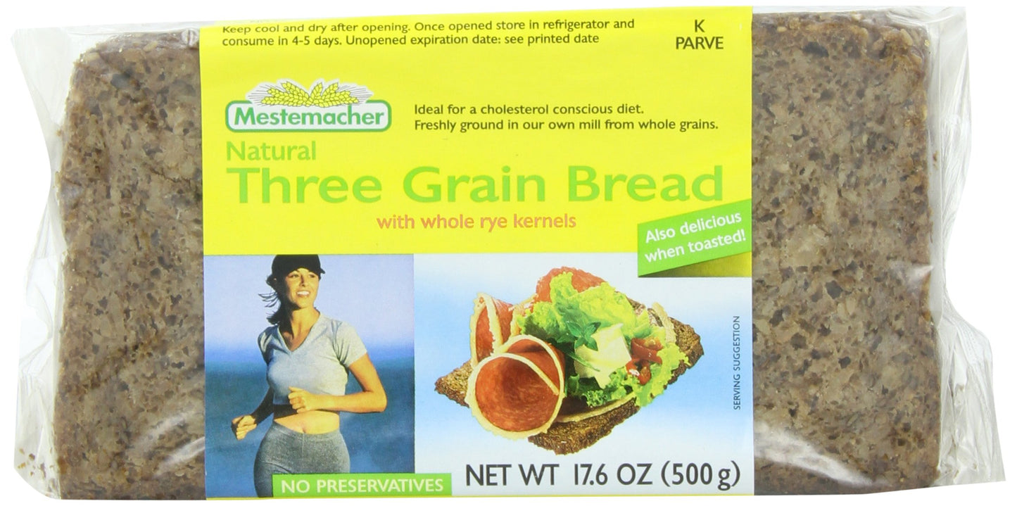 Mestemacher Bread Three Grain, 17.6-Ounce (Pack Of 6)
