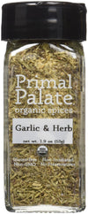 Primal Palate Organic Spices Garlic & Herb, Certified Organic, 1.9 Oz Bottle