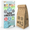 Kids Brown Paper Bags - Lunch Notes For Kids Via Printed Jokes And Games Eco Friendly Food Safe 50Pc Kraft Paper Lunch Bags For