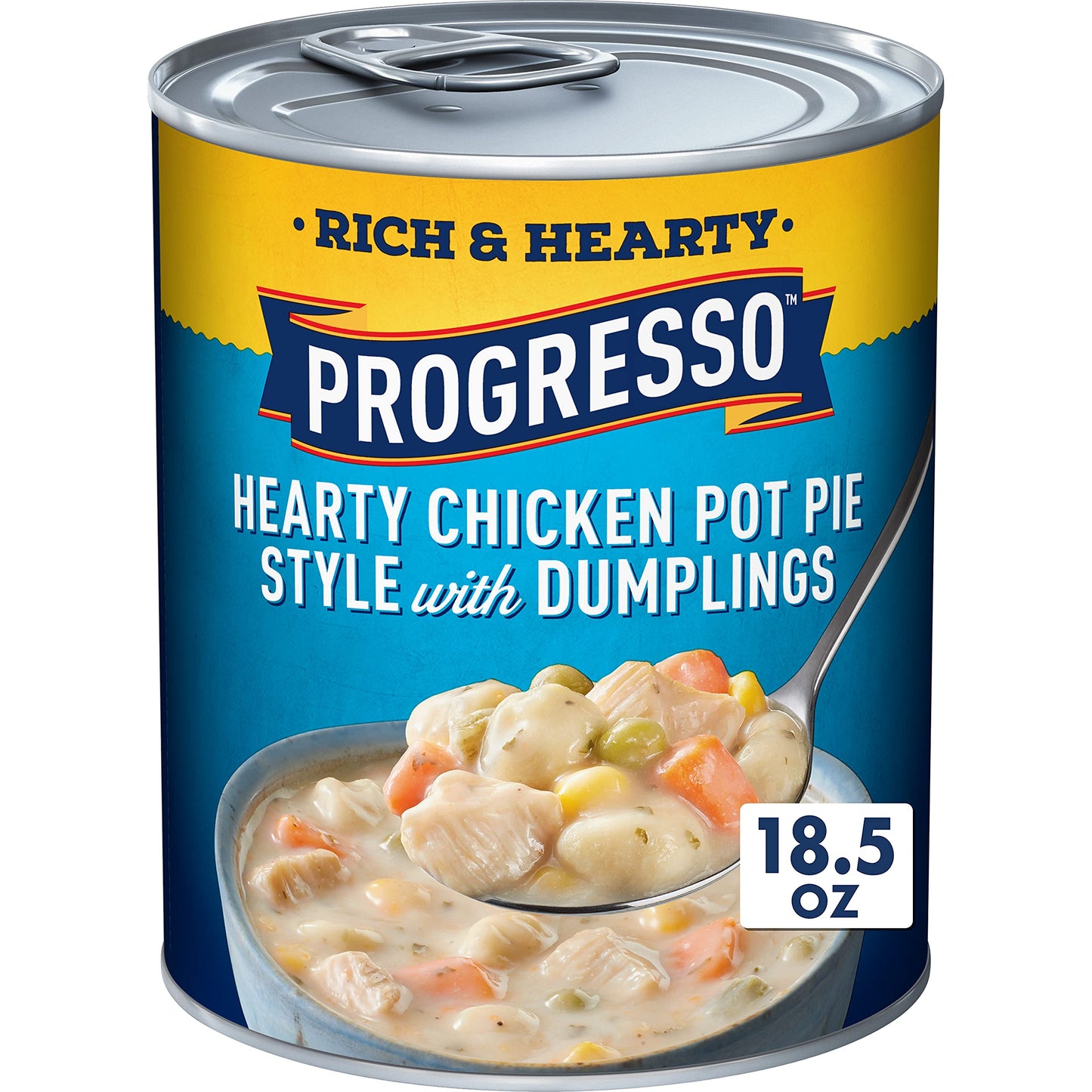 Progresso Hearty Chicken Pot Pie Style With Dumplings Soup, Rich And Hearty Canned Soup, 18.5 Oz (Pack Of 12)