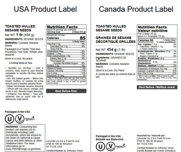 Food to Live Toasted Hulled Sesame Seeds, Oven Roasted, Unsalted, 1 Pound