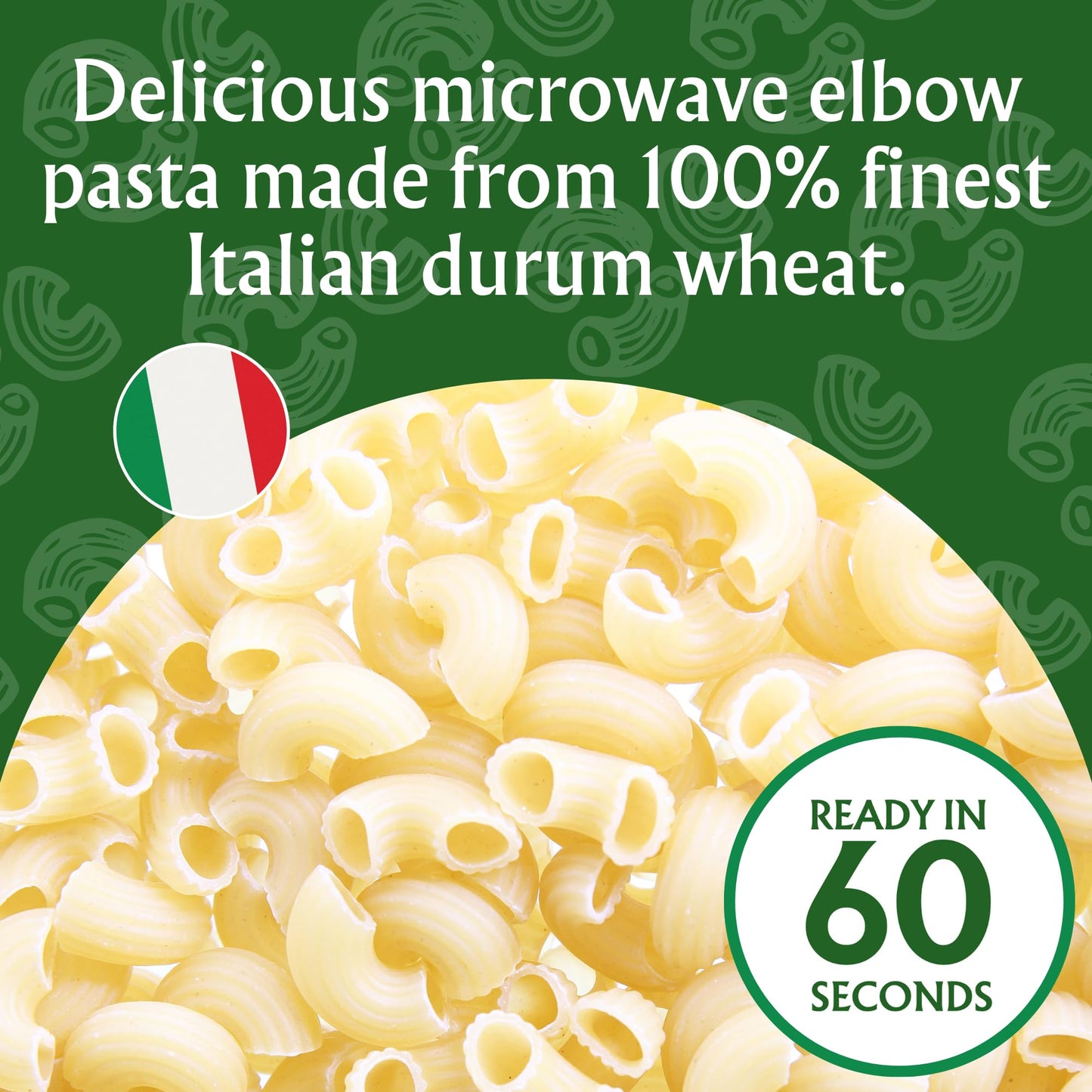 PASTA ZING Microwavable Elbow Pasta, 100% Italian Duspirit-inspired flavor Wheat, Ready in 60 Sec, 7.05 Ounce (Pack of 7)