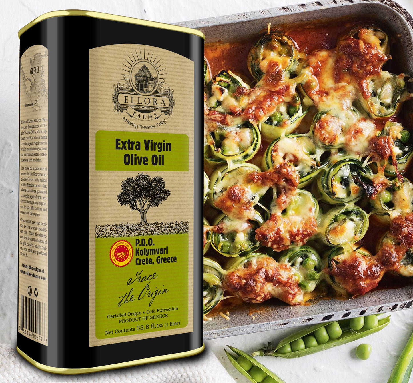 Ellora Farms, Certified Pdo Greek Extra Virgin Olive Oil, Traceable, Single Origin Single Estate, Harvested In Crete, Cold-Pres